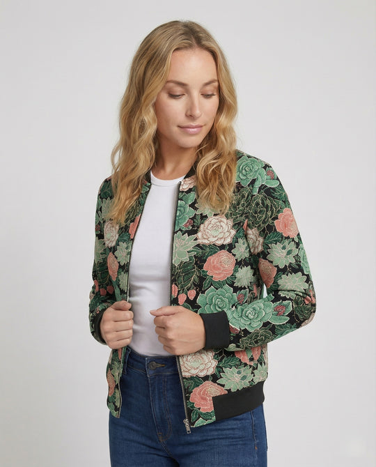 R&B | Bedruckte Zip Jacke