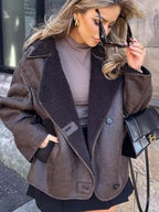 Oversized  Damenjacke mit Fell
