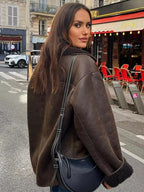 Oversized  Damenjacke mit Fell