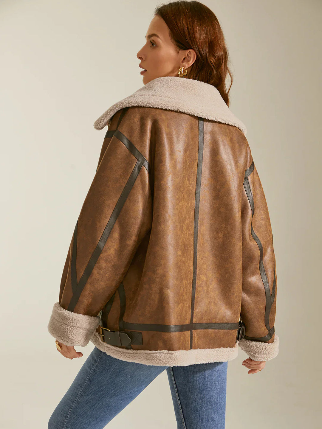 R&B | Gefütterte Wildleder Shearling Flugjacke