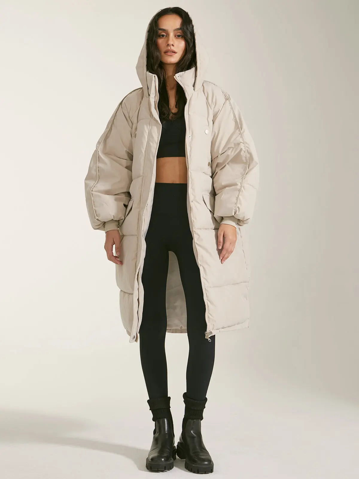 R&B | Pufferparka mit Kapuze und Reißverschluss