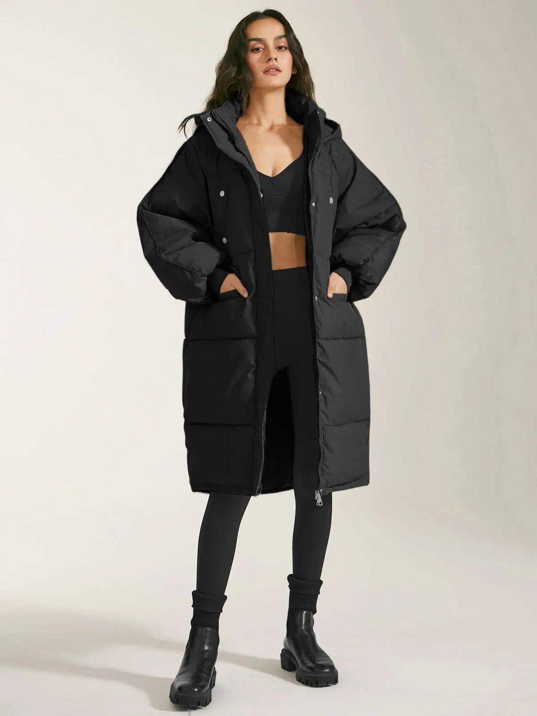 R&B | Pufferparka mit Kapuze und Reißverschluss