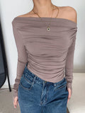 R&B | Off-shoulder Top mit Drapierung Leicht und Elegant Bequeme Passform