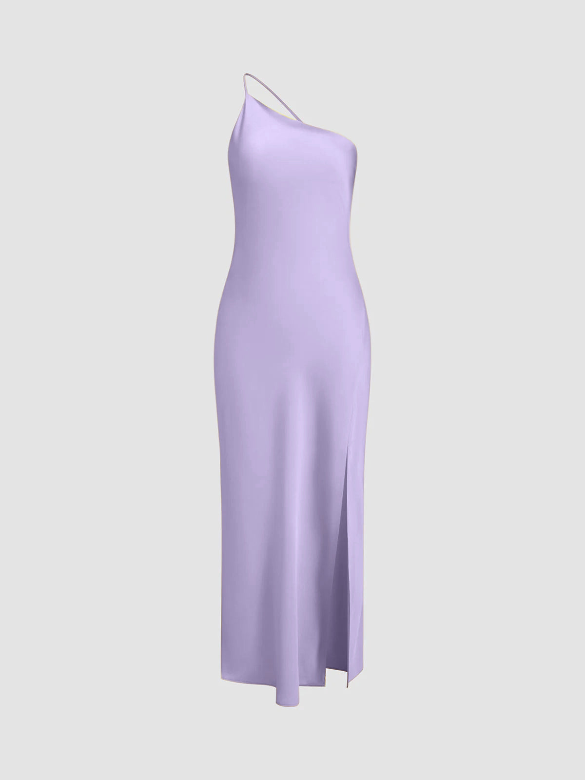 Lange satin Kleid mit Schlitzen am Rücken