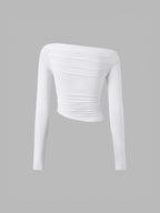 R&B | Off-shoulder Top mit Drapierung Leicht und Elegant Bequeme Passform