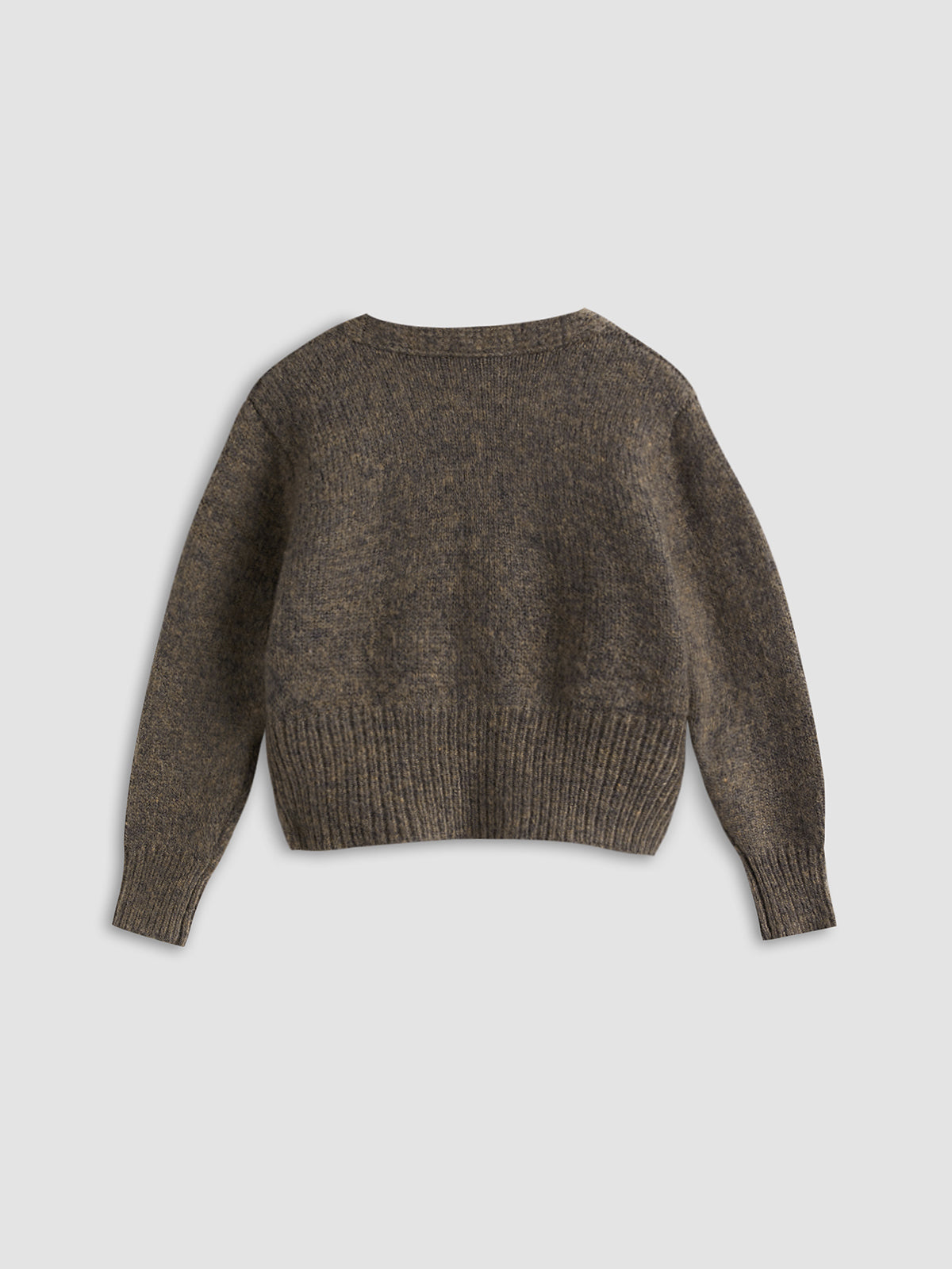 R&B | Cardigan mit Seitlicher Öffnung und Tiefem V-ausschnitt Wollmischung Einfach und Warm
