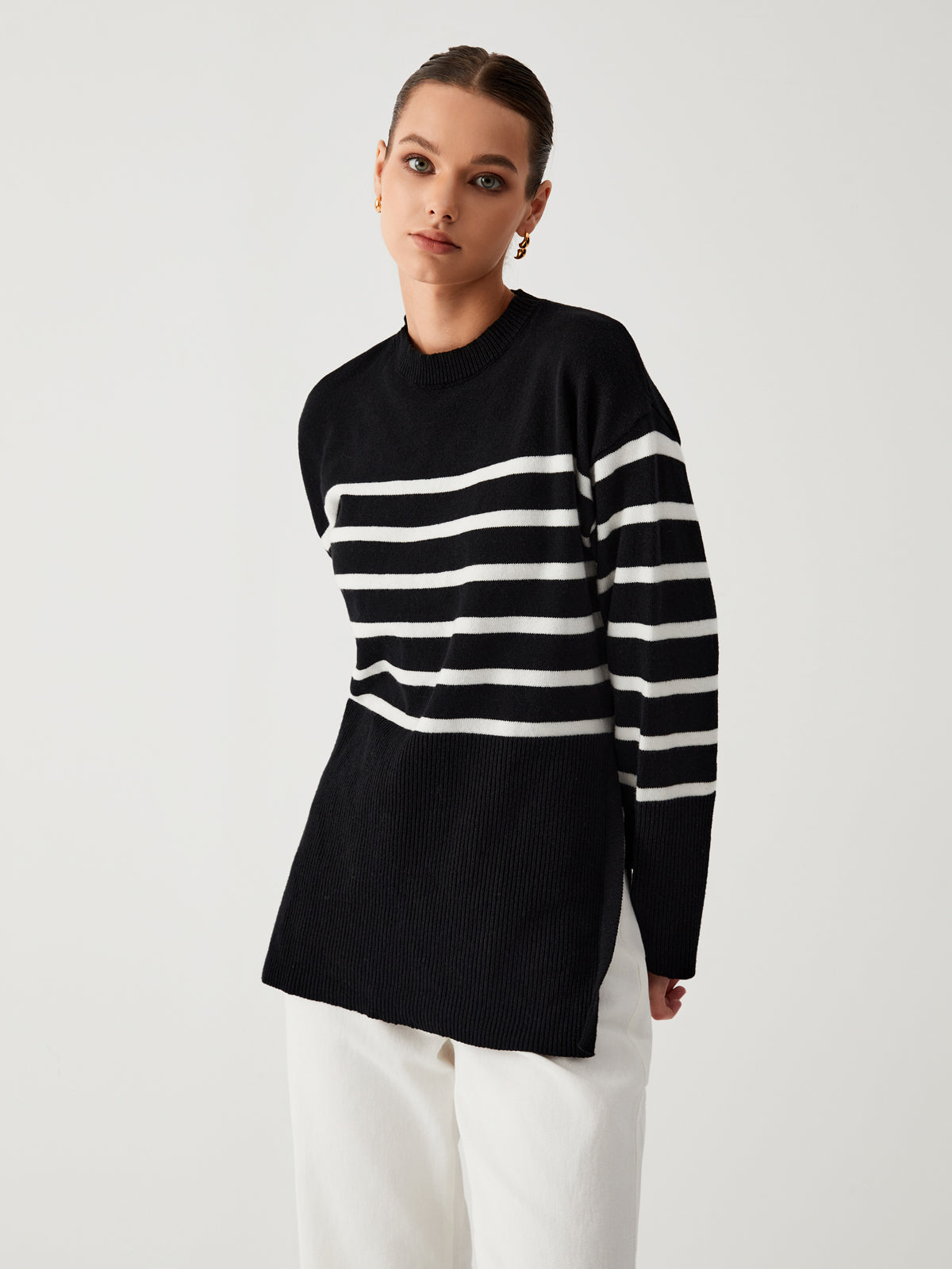 R&B | Großer Pullover mit Streifen