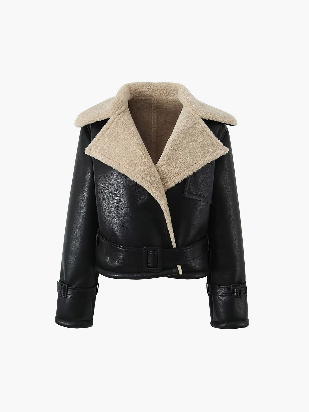 R&B | Blessed Sherpa gefütterte Lammfell Flugjacke
