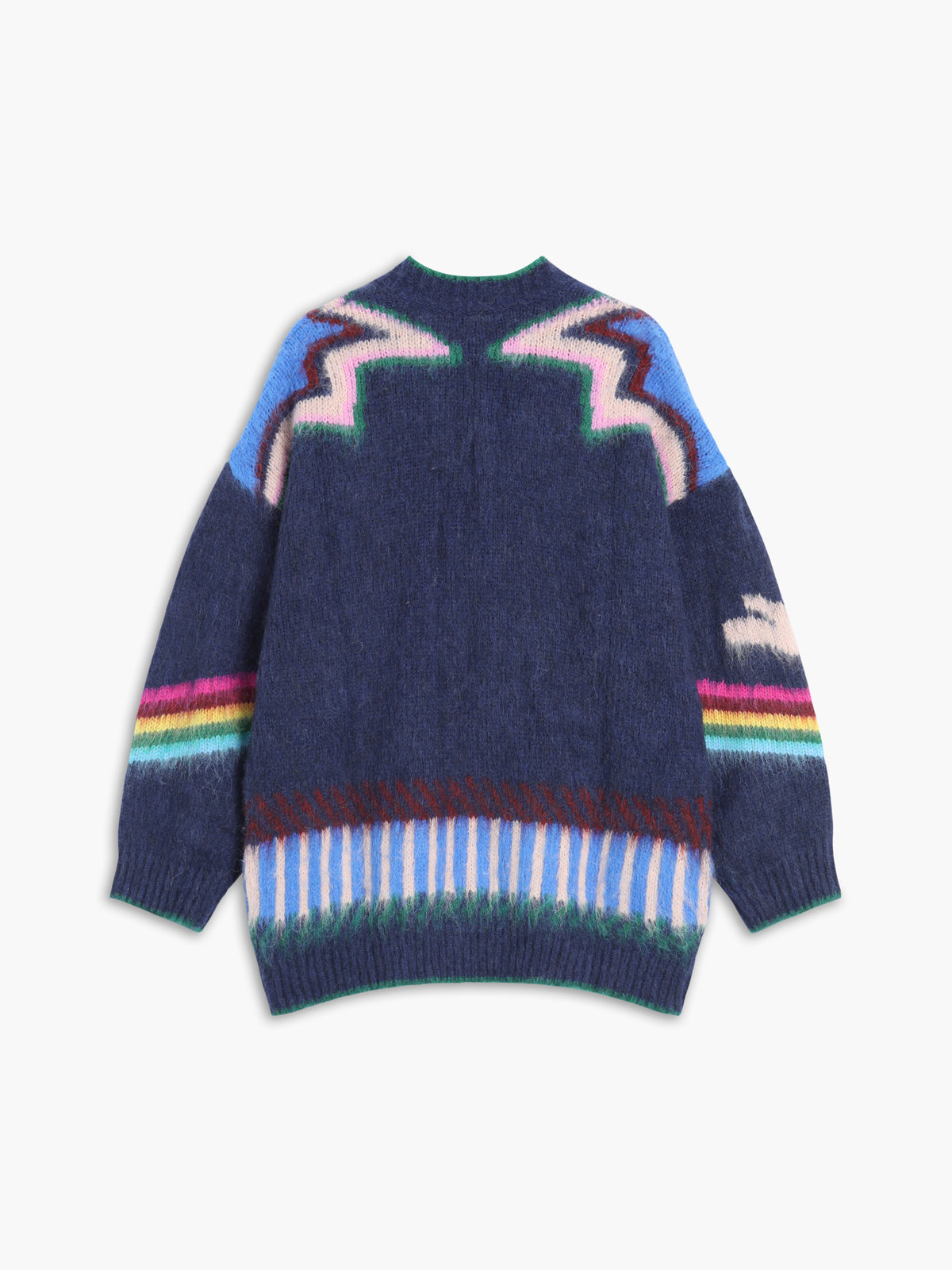 R&B | Cardigan mit Grafischem Muster Mohairmischung Einzigartig und Stilvoll