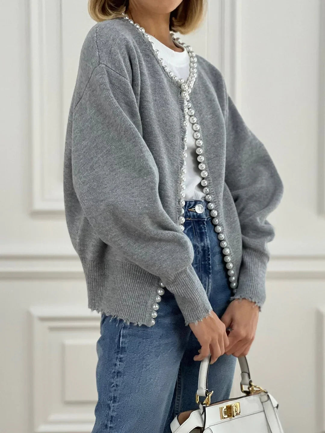 R&B | Strickjacke für Damen, elegant & mit Perlen
