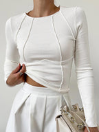 R&B | Nahtdetail Ripp-Top