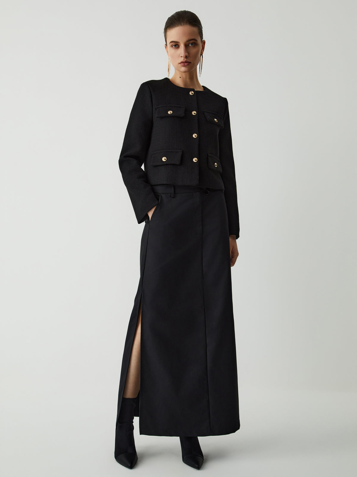 R&B | Button Tweed Jacke