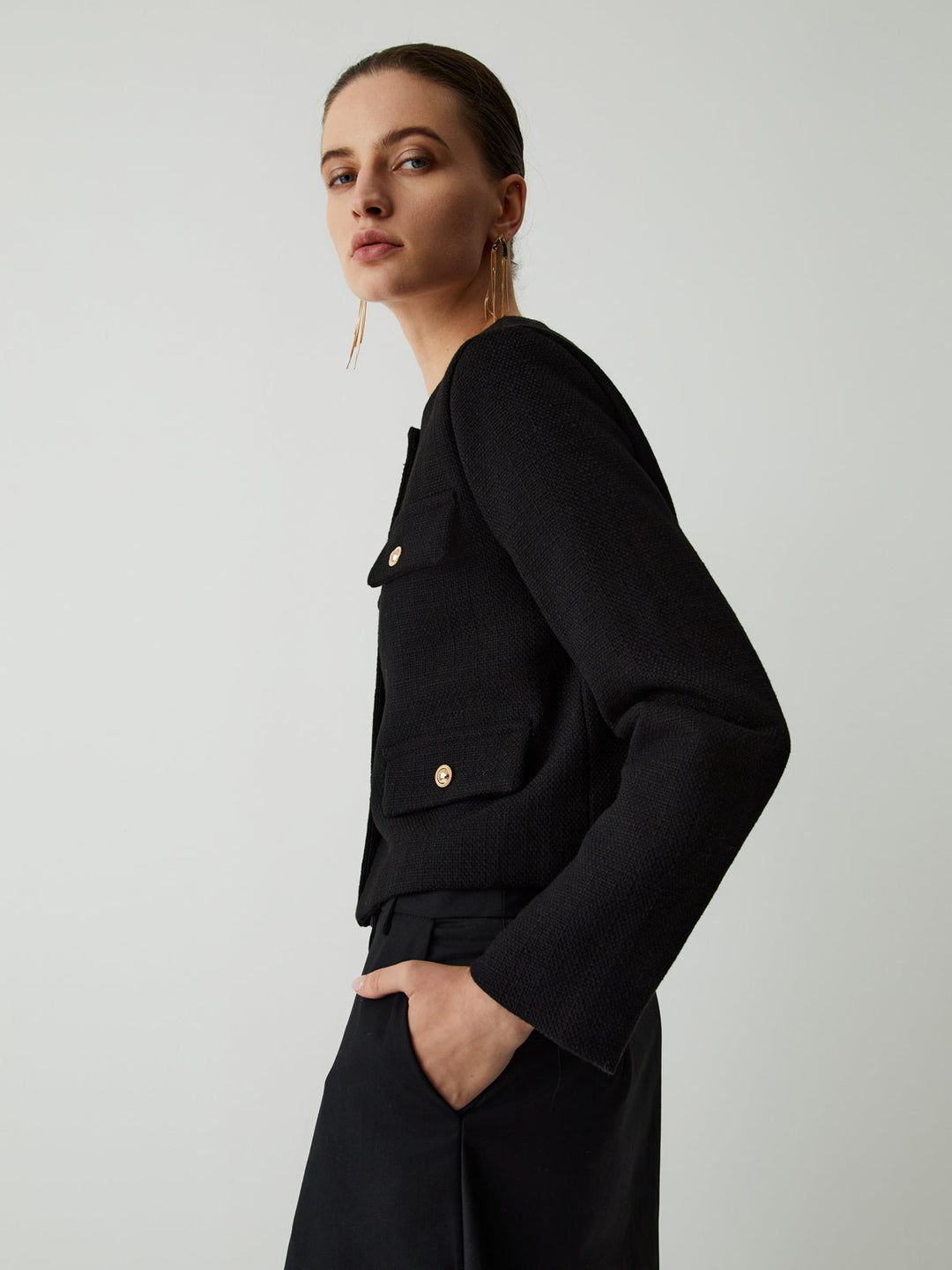R&B | Button Tweed Jacke