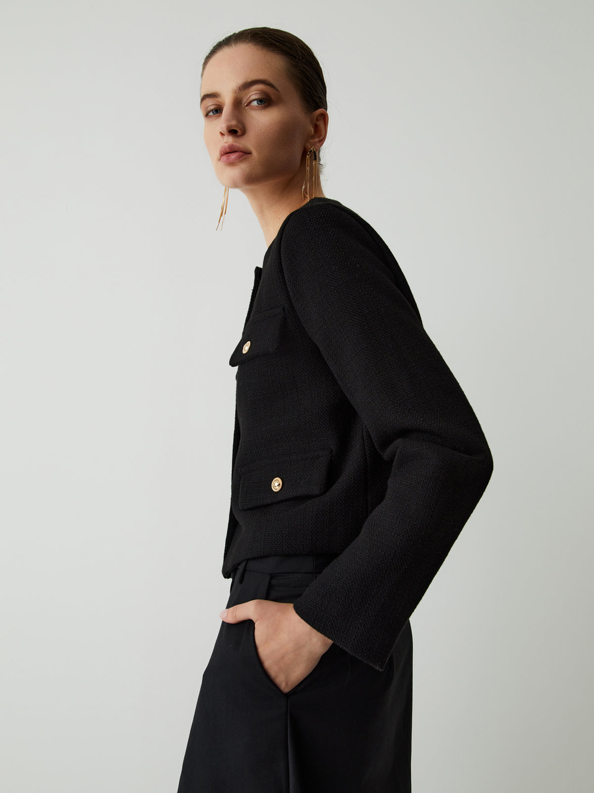 R&B | Button Tweed Jacke