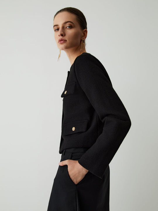 R&B | Button Tweed Jacke