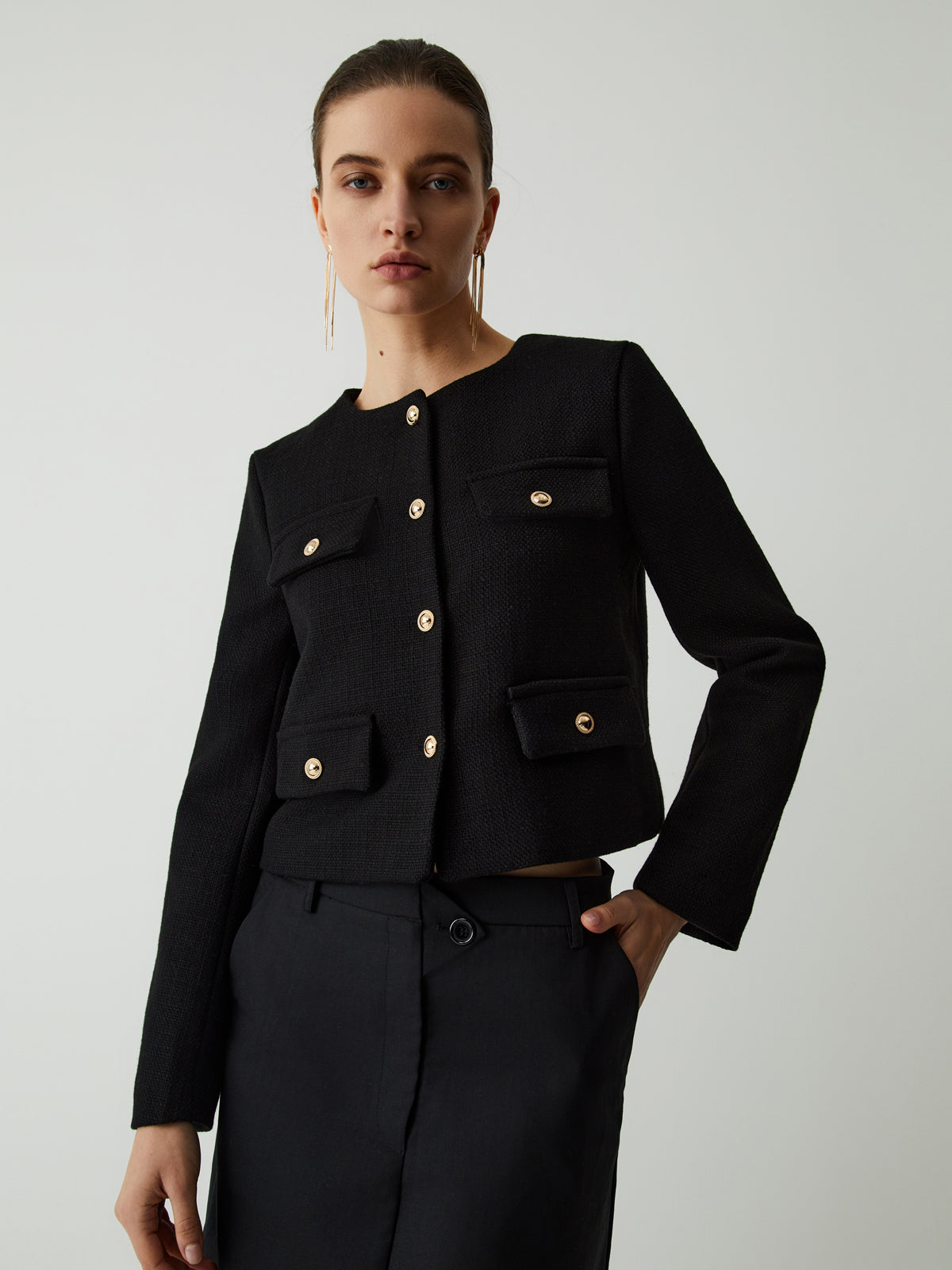 R&B | Button Tweed Jacke
