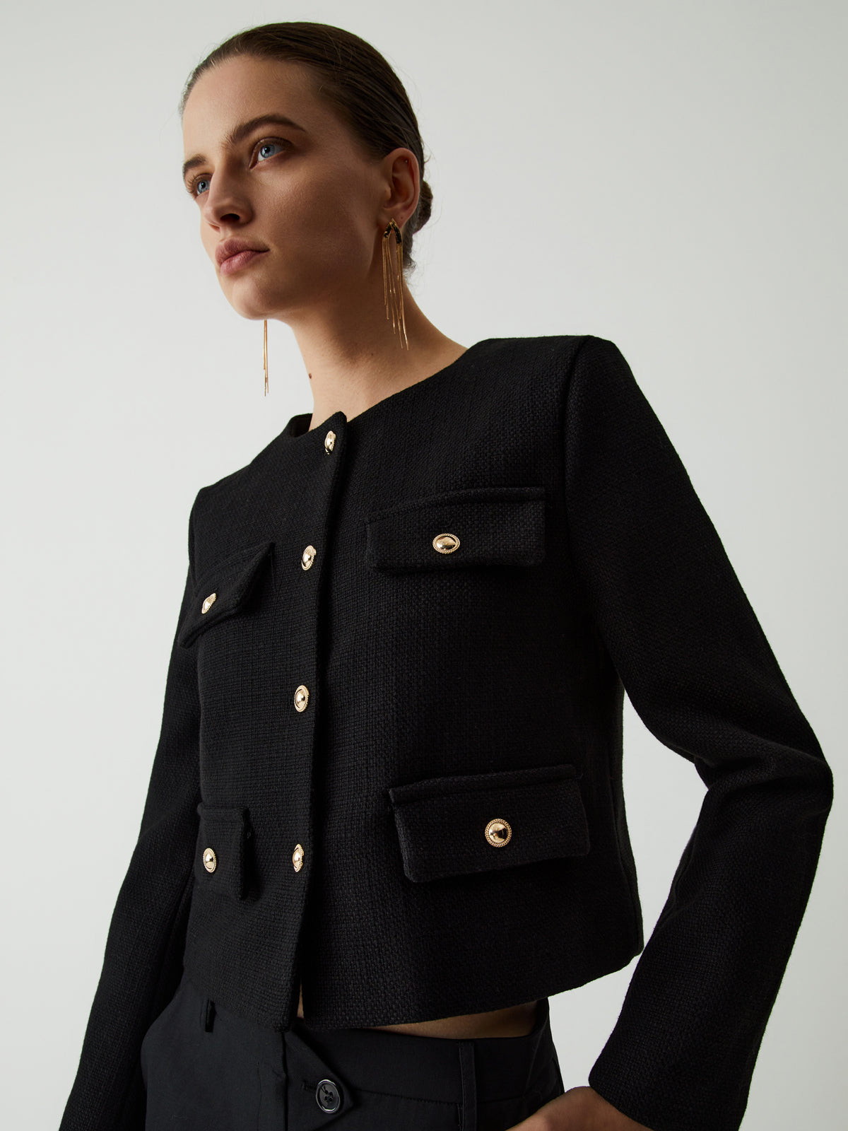 R&B | Button Tweed Jacke
