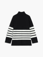R&B | Gestreifter Übergrößen-pullover Wollmischung Wärme und Komfort