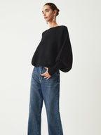 R&B | Rippstrick Batwing Pullover Weich und Stilvoll Entspannte Eleganz