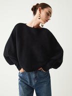 R&B | Rippstrick Batwing Pullover Weich und Stilvoll Entspannte Eleganz