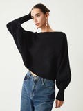 R&B | Rippstrick Batwing Pullover Weich und Stilvoll Entspannte Eleganz