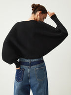 R&B | Rippstrick Batwing Pullover Weich und Stilvoll Entspannte Eleganz