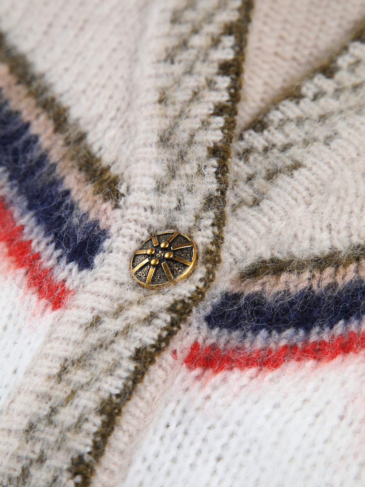 R&B | Cardigan mit Grafischem Muster Mohairmischung Einzigartig und Stilvoll