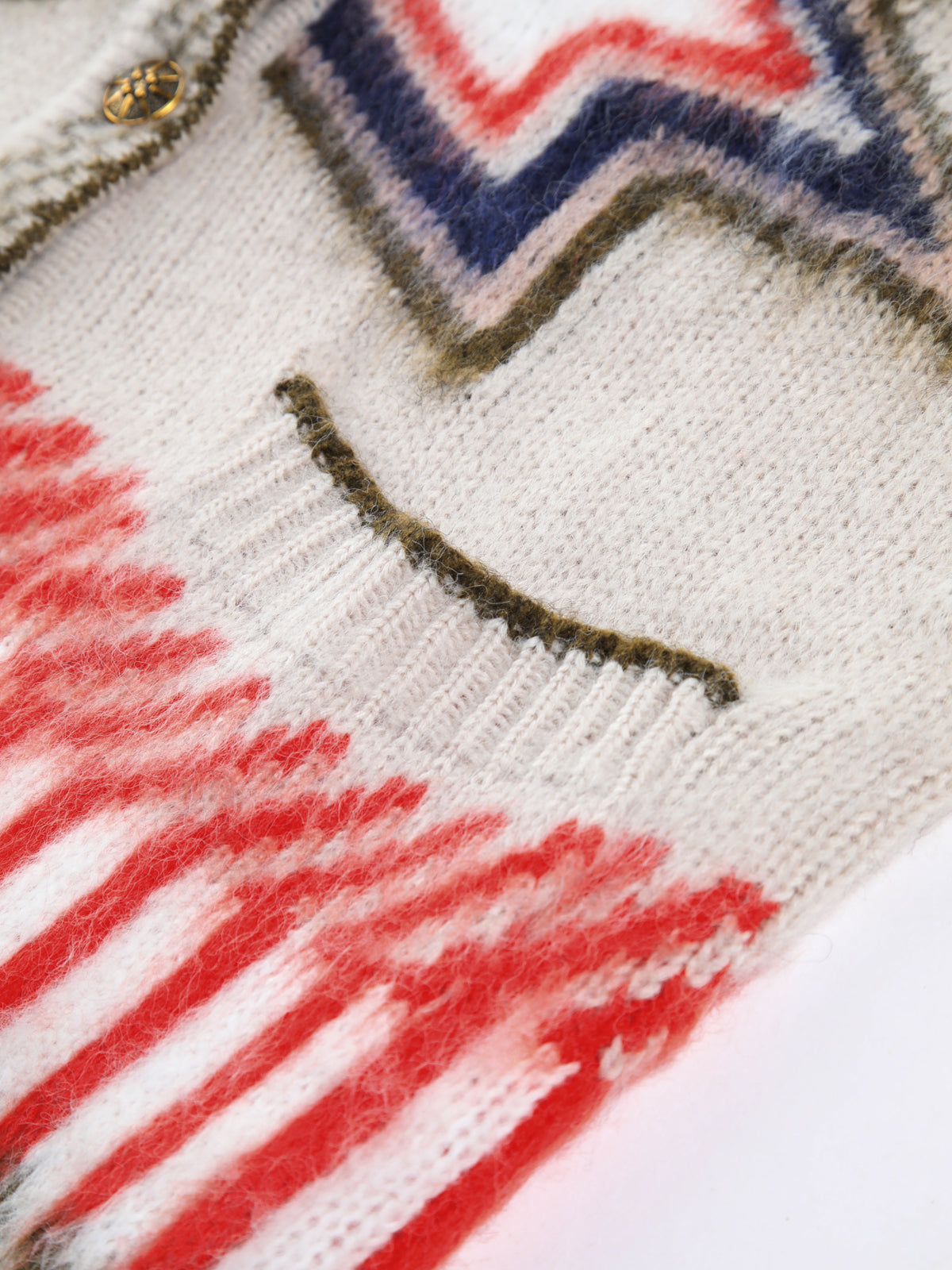 R&B | Cardigan mit Grafischem Muster Mohairmischung Einzigartig und Stilvoll