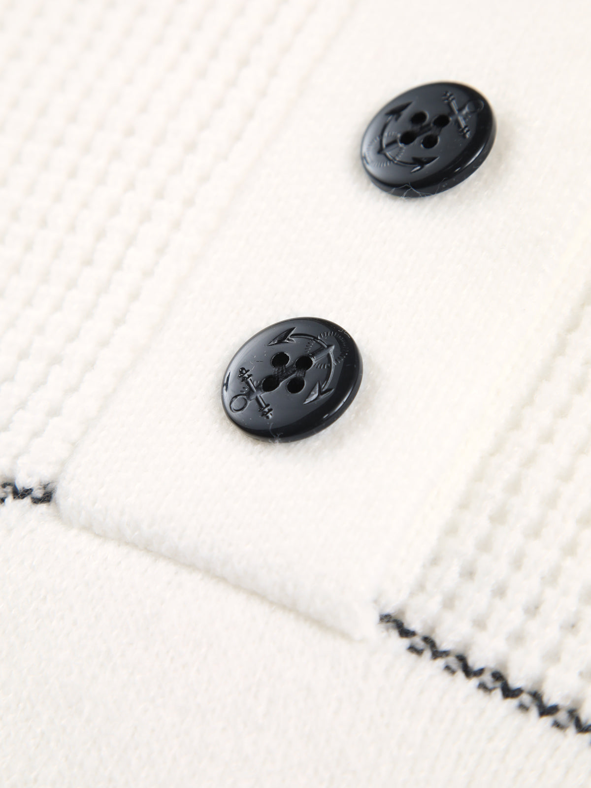 R&B | Gestickter Pullover mit Knöpfen Baumwolle Klassisch und Komfortabel
