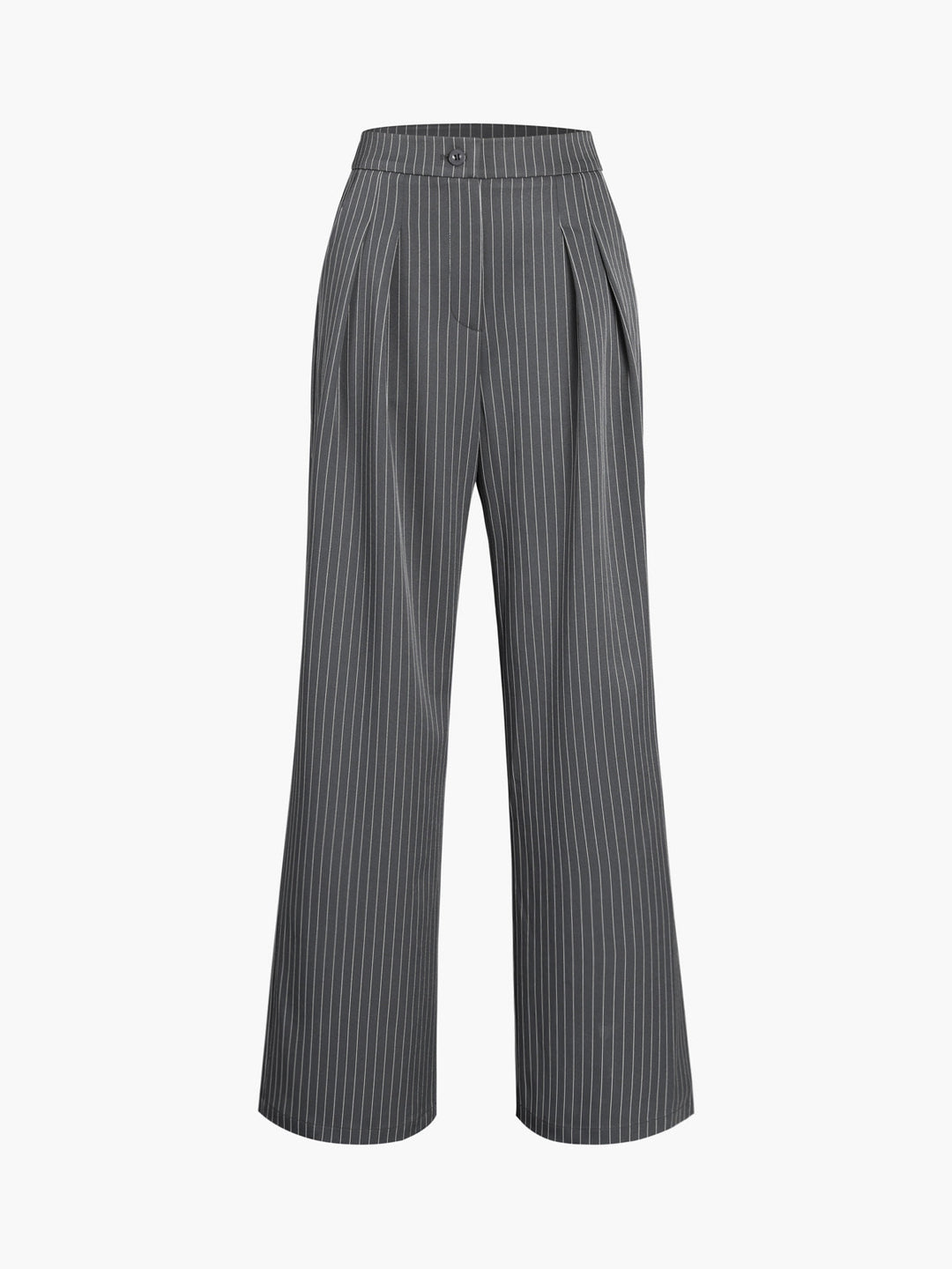 R&B | Elegante Nadelstreifen-Faltenhose mit Weitem Bein