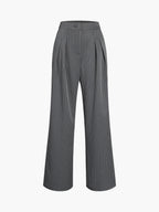 R&B | Elegante Nadelstreifen-Faltenhose mit Weitem Bein