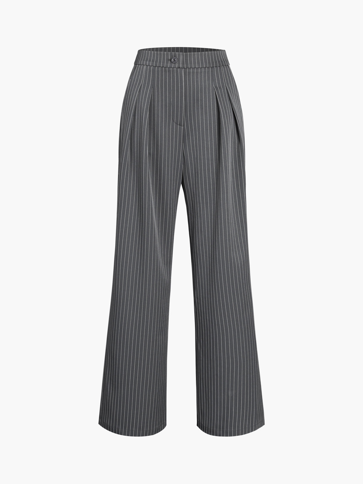 R&B | Elegante Nadelstreifen-Faltenhose mit Weitem Bein