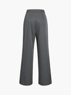 R&B | Elegante Nadelstreifen-Faltenhose mit Weitem Bein