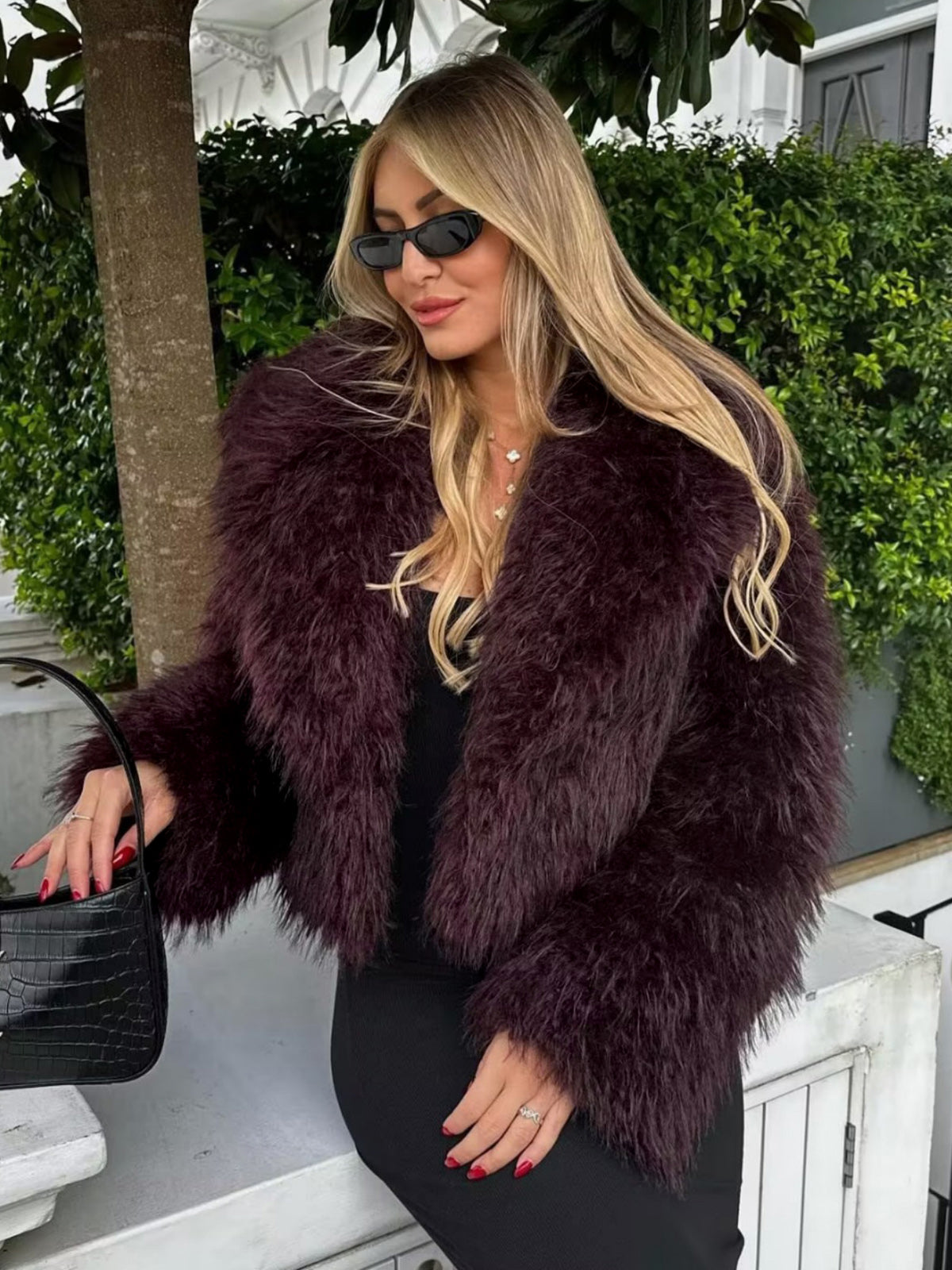 R&B | Flauschige Imitation Pelz Kurze Jacke