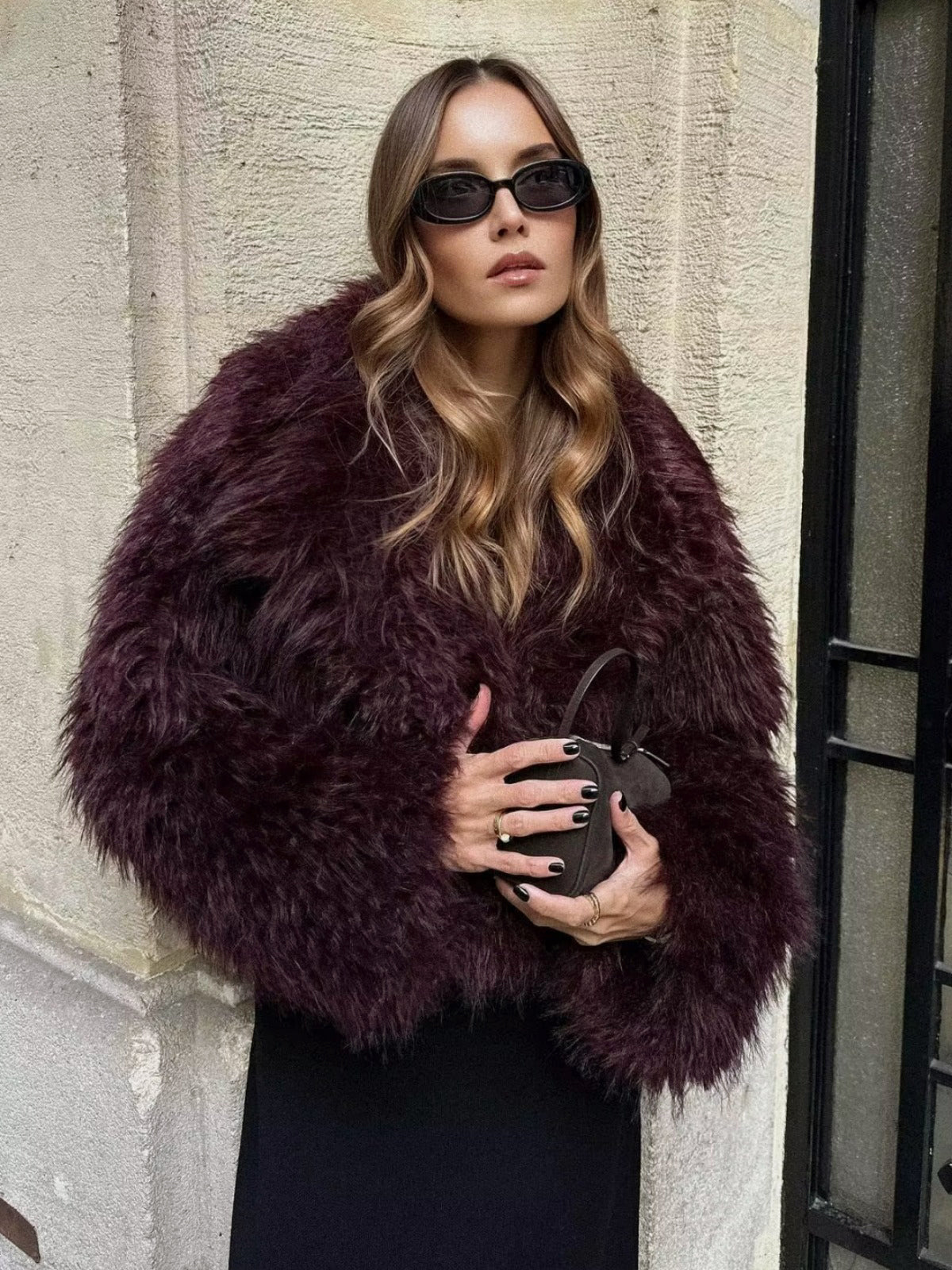 R&B | Flauschige Imitation Pelz Kurze Jacke