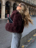 R&B | Flauschige Imitation Pelz Kurze Jacke