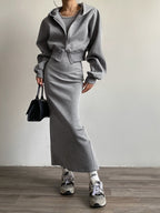 R&B | Langarm Zip Crop Hoodie