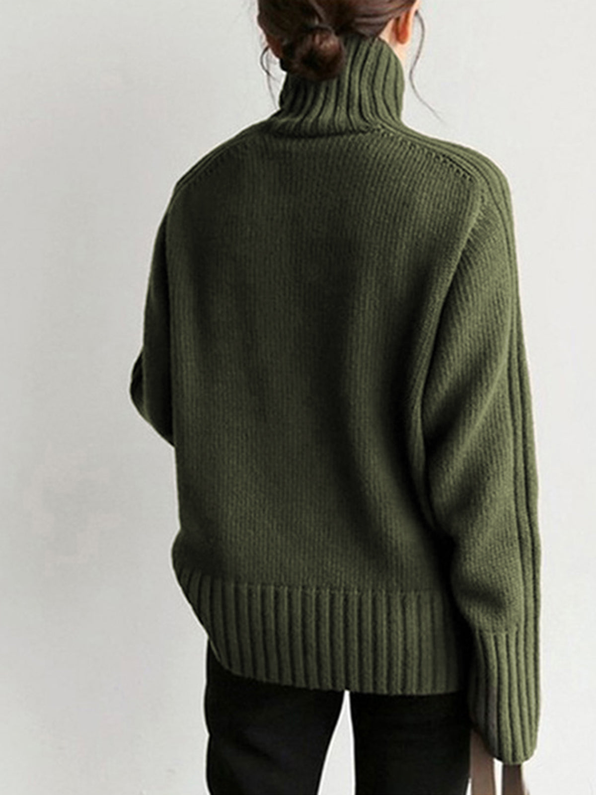 R&B | Pullover - Damen Herbst Hoher Hals Strickpullover