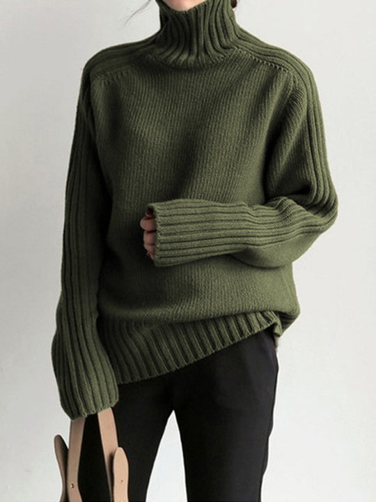 R&B | Pullover - Damen Herbst Hoher Hals Strickpullover