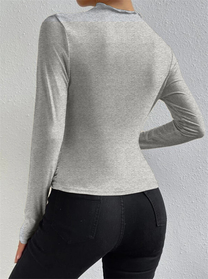R&B | Elegantes Ruching Langarmshirt