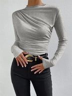 R&B | Elegantes Ruching Langarmshirt