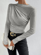 R&B | Elegantes Ruching Langarmshirt