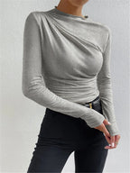 R&B | Elegantes Ruching Langarmshirt