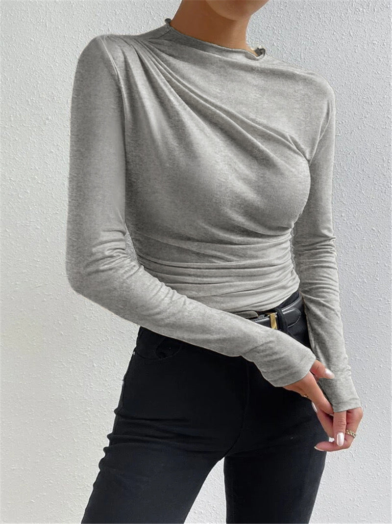 R&B | Elegantes Ruching Langarmshirt
