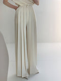 R&B | Elegante Plissierte High Waist Hose mit Weitem Bein