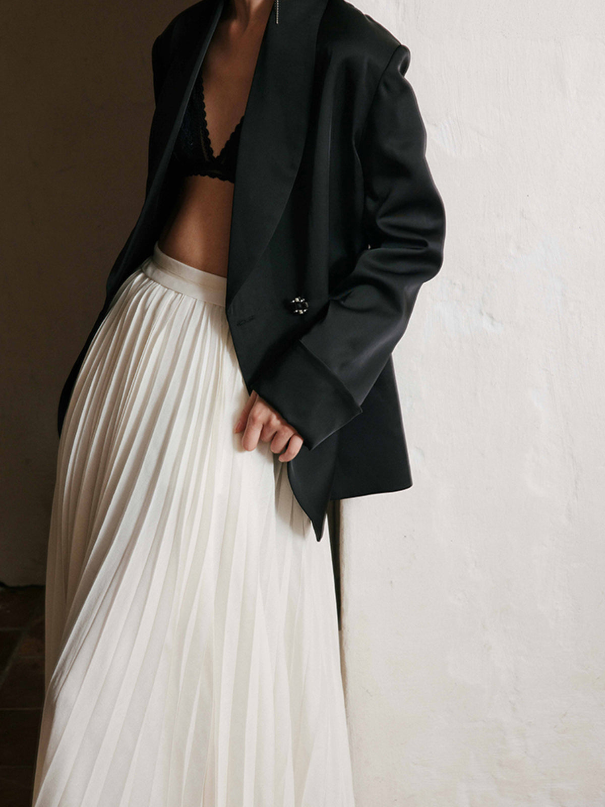 R&B | Eleganter Faltenrock Maxi