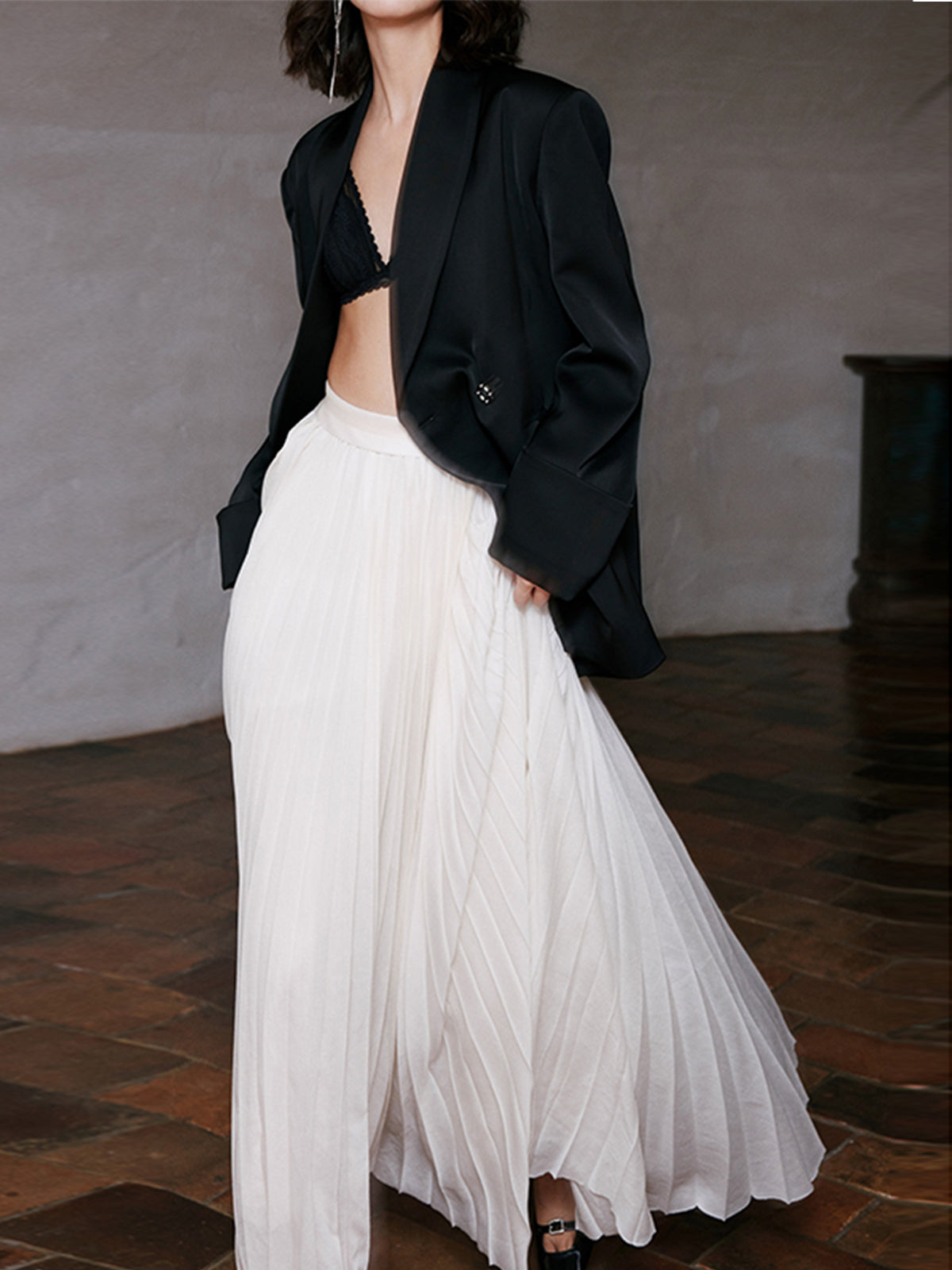 R&B | Eleganter Faltenrock Maxi
