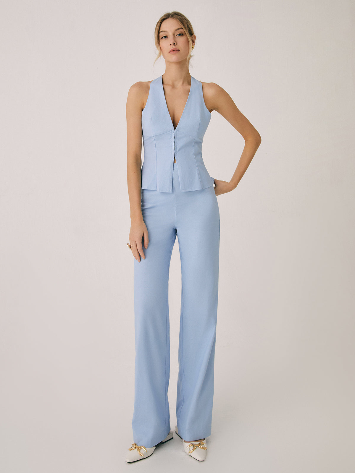 R&B | Baumwollweste mit Geraden Beinhosen Set