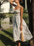 R&B | Garten Elegantes Midi Kleid mit Blumenmuster