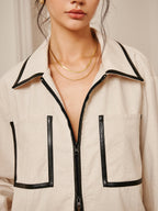 R&B | Leinen Doppel-Zip-Jacke